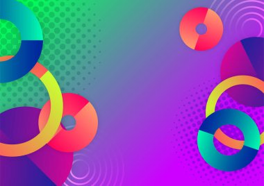 Colorful vivid vibrant gradient abstract background with geometric shapes