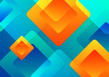 Colorful vivid vibrant gradient abstract background with geometric shapes