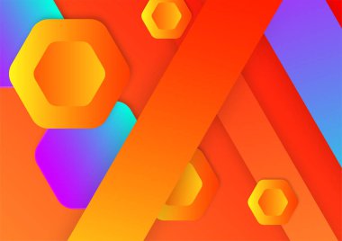 Colorful vivid vibrant gradient abstract background with geometric shapes