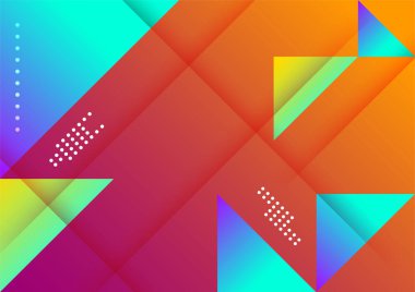 Colorful vibrant gradient geometric pattern background texture for cover design. Minimal color abstract gradient banner template. Modern vector geometric shape for presentation design template