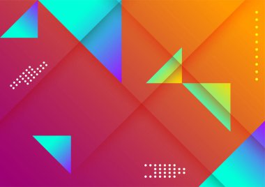 Colorful vibrant gradient geometric pattern background texture for cover design. Minimal color abstract gradient banner template. Modern vector geometric shape for presentation design template