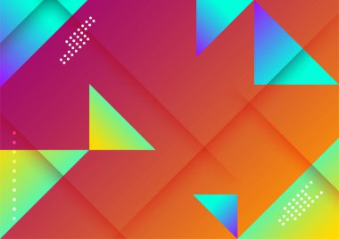Colorful vibrant gradient geometric pattern background texture for cover design. Minimal color abstract gradient banner template. Modern vector geometric shape for presentation design template