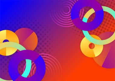 Colorful vibrant gradient geometric pattern background texture for cover design. Minimal color abstract gradient banner template. Modern vector geometric shape for presentation design template