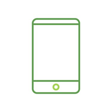 Phone technology icon with green duotone style. Computing, diagram, download, file, folder, graph, laptop . Vector illustration