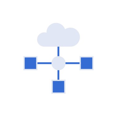 Blockchain technology icon with blue duotone style. Computing, diagram, download, file, folder, graph, laptop . Vector illustration