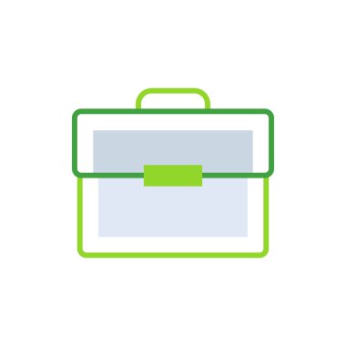 Work business icon with green duotone style. Corporate, currency, database, development, discover, document, e commerce. Vector illustration