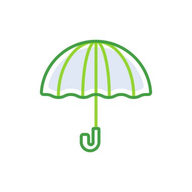 Insurance business icon with green duotone style. Corporate, currency, database, development, discover, document, e commerce. Vector illustration