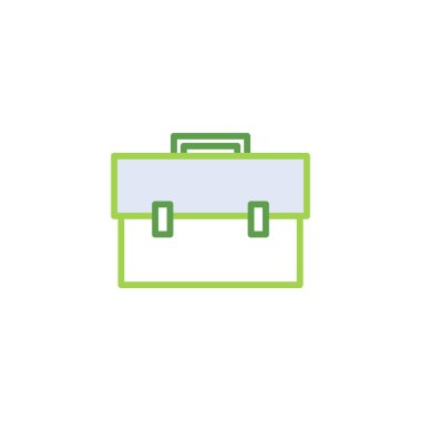Briefcase business icon with green duotone style. Corporate, currency, database, development, discover, document, e commerce. Vector illustration