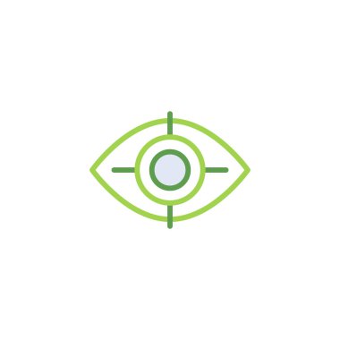 Focus business icon with green duotone style. Corporate, currency, database, development, discover, document, e commerce. Vector illustration