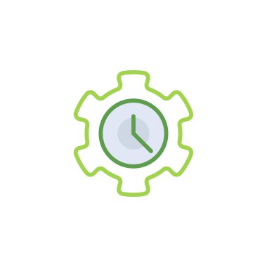Time Management business icon with green duotone style. Corporate, currency, database, development, discover, document, e commerce. Vector illustration
