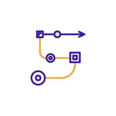 Plan business icon with purple and orange duotone style. Corporate, currency, database, development, discover, document, e commerce. Vector illustration