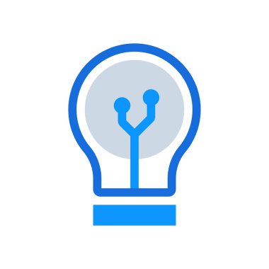 Innovation business icon with blue duotone style. Solution, sign, simple, energy, lamp, power, lightbulb. Vector illustration