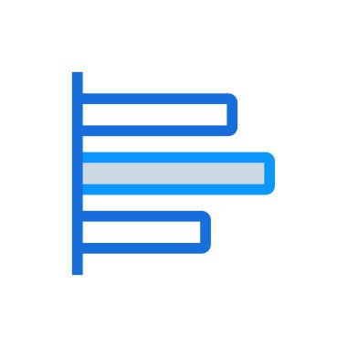 Bar business icon with blue duotone style. Line, white, outline, flat, graphic, object, pictogram. Vector illustration