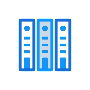 Binder business icon with blue duotone style. Stationery, modern, plan, agenda, supplies, calendar icon, schedule. Vector illustration