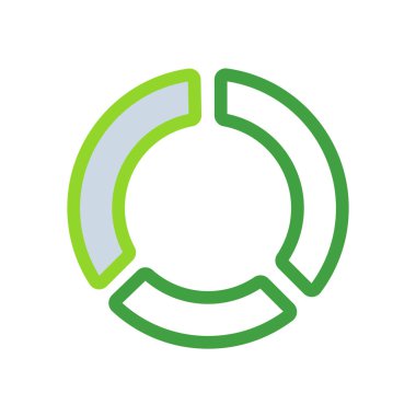 Statistic business icon with green duotone style. Chart, icon, graph, vector, symbol, diagram, growth. Vector illustration