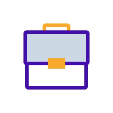 Suitcase business icon with purple and orange duotone style. Vacation, luggage, travel, journey, baggage, bag, trip. Vector illustration