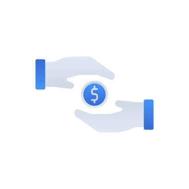 Saving business icon with blue duotone style. Cash, coin, payment, bank, thin, finance, dollar. Vector illustration