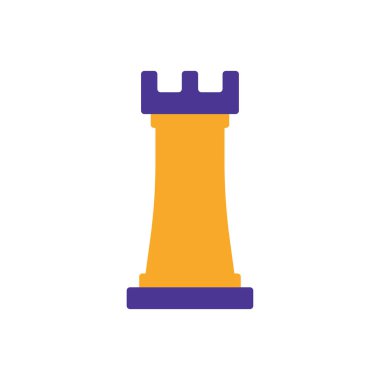 Strategy business icon with purple and orange duotone style. Team, sign, idea, target, web, set, concept. Vector illustration