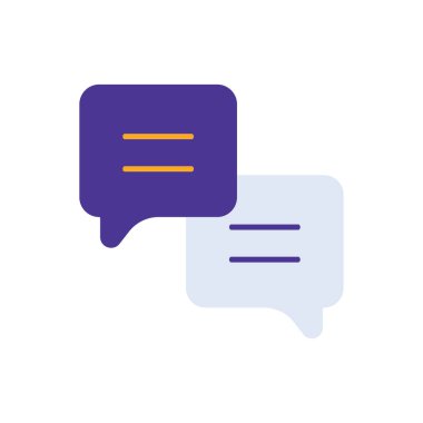 Chat business icon with purple and orange duotone style. Communication, message, sign, talk, web, bubble, speech. Vector illustration