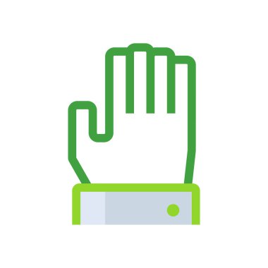 Hand Raise business people icon with green duotone style. Human, people, vote, up, arm, election, flat. Vector illustration