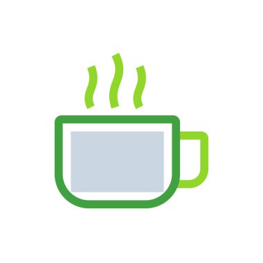 Coffee Break business people icon with green duotone style. Hot, restaurant, breakfast, cappuccino, cup, cafe, espresso. Vector illustration