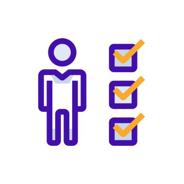 Candidate business people icon with purple and orange duotone style. People, job, human, recruitment, career, team, employee. Vector illustration