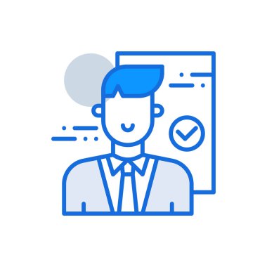 Candidate business people icon with blue duotone style. People, job, human, recruitment, career, team, employee. Vector illustration