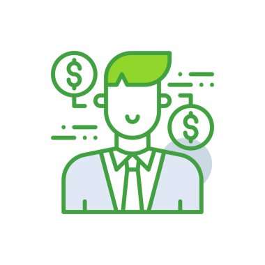 Resources business people icon with green duotone style. Search, collaboration, strategy, group, employee, communication, career. Vector illustration