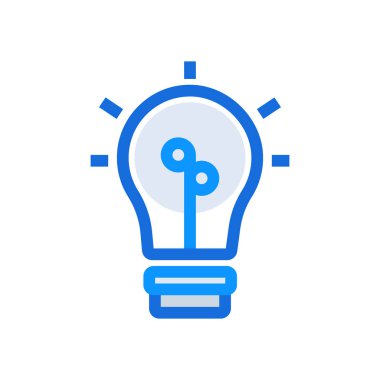 Brainstorming business management icon with blue duotone style. Think, creativity, development, education, mind, intelligence, planning. Vector illustration