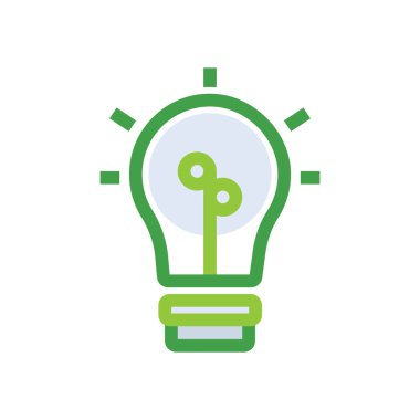 Brainstorming business management icon with green duotone style. Think, creativity, development, education, mind, intelligence, planning. Vector illustration