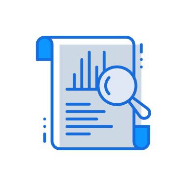 Business Analysis business management icon with blue duotone style. Finance, analytics, line, growth, research, technology, diagram. Vector illustration
