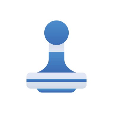 Stamp business management icon with blue duotone style. Label, product, badge, quality, seal, clean, certificate. Vector illustration