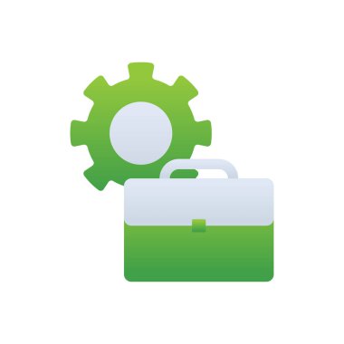 Business management icon collection with green duotone style. Corporate, currency, database, development, discover, document, e commerce. Vector illustration