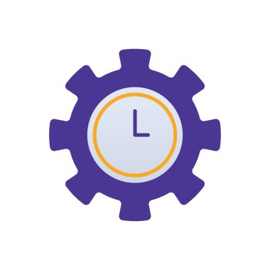 Time Management business management icon with purple and orange duotone style. Graphic, watch, design, minute, deadline, line, speed. Vector illustration