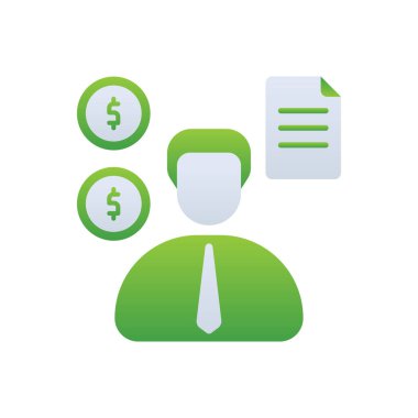 Investor business people icon with green duotone style. Finance, investment, money, financial, management, bank, sign. Vector illustration