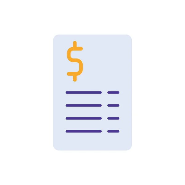 Pricelist Business Icon Purple Orange Duotone Style Purchase Paper Document — Stock Vector