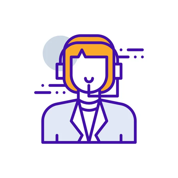 Customer Service Business People Icon Purple Orange Duotone Style Help — 图库矢量图片