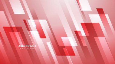 Red abstract background with white geometric shapes