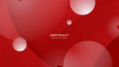 Red abstract background with white geometric shapes