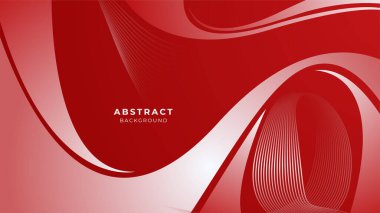 Red abstract background with white geometric shapes