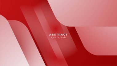 Red abstract background with white geometric shapes
