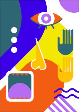 Abstract pop art collage surrealism face design vector illustration. Designed for NFT, token, wallpaper, poster, crypto, punk, aesthetic poster. NFT token in crypto artwork for blockchain digital art