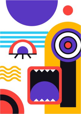 Abstract pop art collage surrealism face design vector illustration. Designed for NFT, token, wallpaper, poster, crypto, punk, aesthetic poster. NFT token in crypto artwork for blockchain digital art