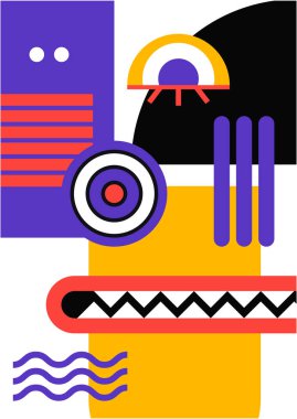 Abstract pop art collage surrealism face design vector illustration. Designed for NFT, token, wallpaper, poster, crypto, punk, aesthetic poster. NFT token in crypto artwork for blockchain digital art