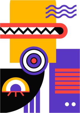 Abstract pop art collage surrealism face design vector illustration. Designed for NFT, token, wallpaper, poster, crypto, punk, aesthetic poster. NFT token in crypto artwork for blockchain digital art
