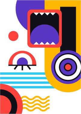 Abstract pop art collage surrealism face design vector illustration. Designed for NFT, token, wallpaper, poster, crypto, punk, aesthetic poster. NFT token in crypto artwork for blockchain digital art