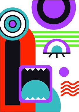 Abstract pop art collage surrealism face design vector illustration. Designed for NFT, token, wallpaper, poster, crypto, punk, aesthetic poster. NFT token in crypto artwork for blockchain digital art
