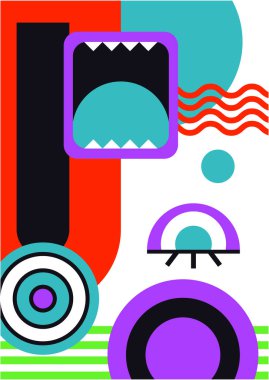 Abstract pop art collage surrealism face design vector illustration. Designed for NFT, token, wallpaper, poster, crypto, punk, aesthetic poster. NFT token in crypto artwork for blockchain digital art