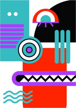Abstract pop art collage surrealism face design vector illustration. Designed for NFT, token, wallpaper, poster, crypto, punk, aesthetic poster. NFT token in crypto artwork for blockchain digital art