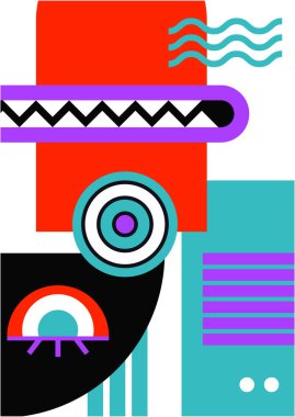 Abstract pop art collage surrealism face design vector illustration. Designed for NFT, token, wallpaper, poster, crypto, punk, aesthetic poster. NFT token in crypto artwork for blockchain digital art
